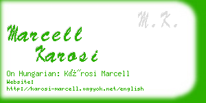 marcell karosi business card